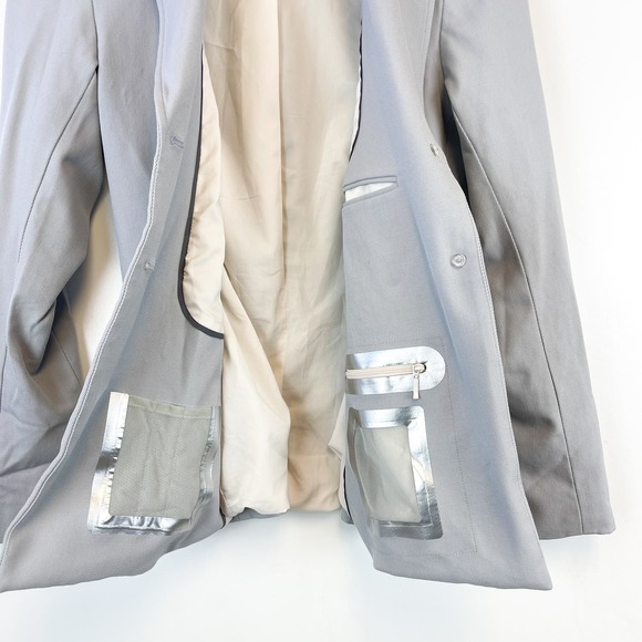 Argent Womens Size 4 Blazer Jacket Virgin Fleece Wool Stretch Gray - Picture 7 of 10